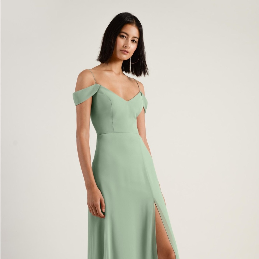 Jenny Yoo Priya Dress in Sea Glass Size 4